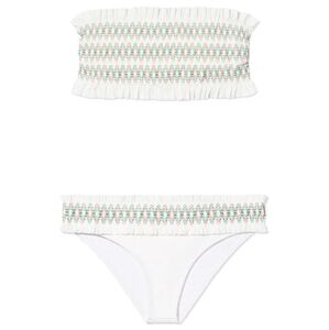 NWOT Heidi Klein Women's Yellow and White Smocked Bikini Set